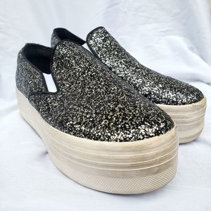 JC Play Platform Fashion Sneakers. Decorative Glitter. Size 9.